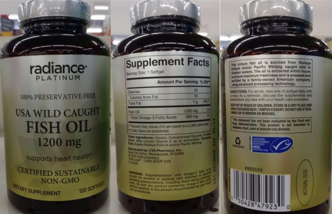 USA Wild Caught Fish Oil 1200 mg from Radiance Platinum
