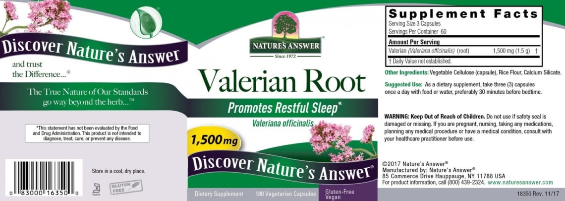 Valerian Root 1,500 mg from Nature's Answer
