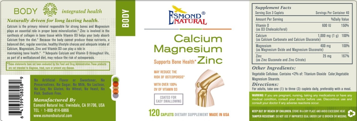 Calcium Magnesium Zinc from Esmond Natural