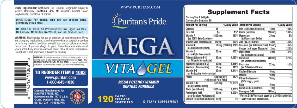 Mega Vita Gel from Puritan's Pride