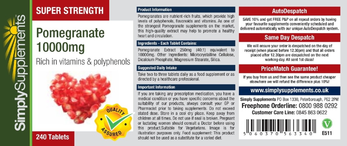 Super Strength Pomegranate 1000 mg from Simply Supplements