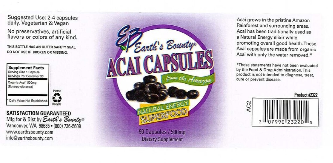 Acai Capsules from EB Earth's Bounty