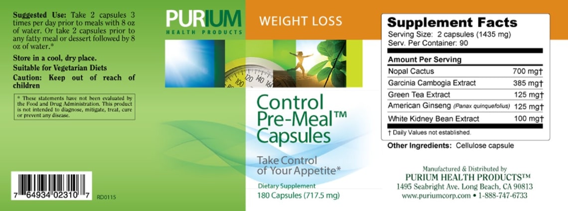 Control Pre-Meal Capsules from Purium Health Products