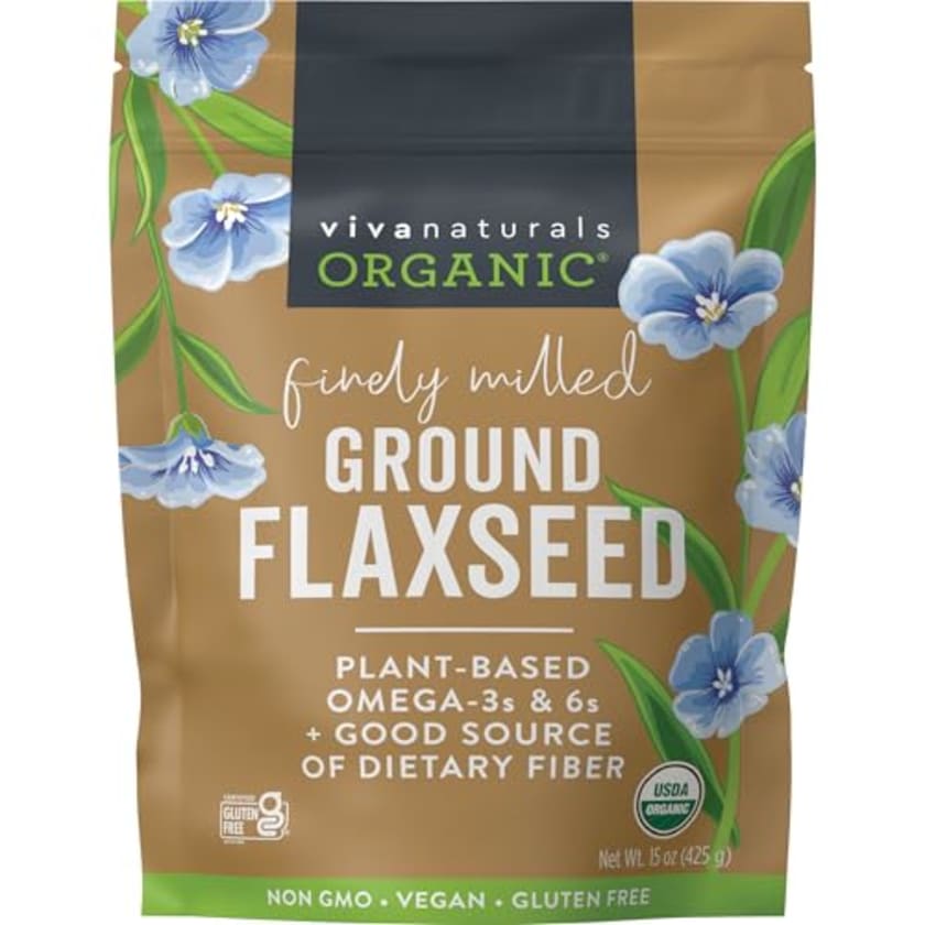 Organic Ground Flax Seed, 15 Oz from Viva Naturals