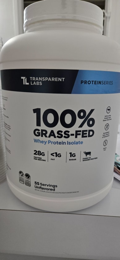 100% Grass-Fed Whey Protein Isolate from Transparent Labs