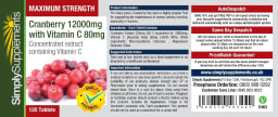 Maximum Strength Cranberry 12000 mg With Vitamin C 80 mg
