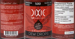 CBD Hemp Oil Dew Drops Cinnamon Flavor