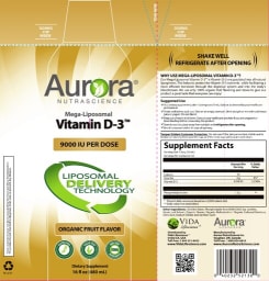 Mega-Liposomal Vitamin D-3 9000 IU Organic Fruit Flavor