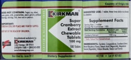 Super Cranberry Extract Chewable Tablets 100 mg
