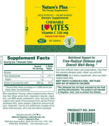 Chewable Lovites Vitamin C 250 mg Natural Fruit Flavor