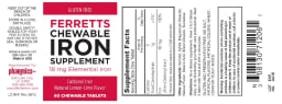 Ferretts Chewable Iron Supplement 18 mg Natural Lemon-Lime Flavor