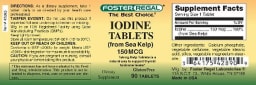 Iodine Tablets (from Sea Kelp) 150 mcg