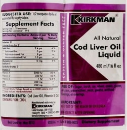 All Natural Cod Liver Oil Liquid