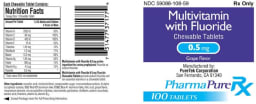 Multivitamin with Fluoride Chewable Tablets 0.5 mg Grape Flavor
