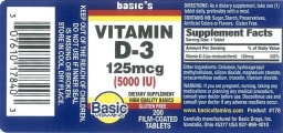 Vitamin D-3 125 mcg (5000 IU)