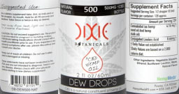 CBD Hemp Oil Dew Drops Natural Flavor