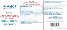 Oyster Shell Calcium 250 mg with Vitamin D Tablets 125 IU