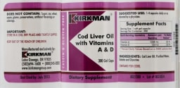 Cod Liver Oil With Vitamins A & D