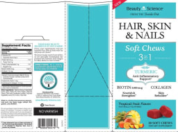Hair, Skin & Nails Soft Chews Tropical Fruit Flavor