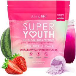 Super Youth Multi-Collagen Peptides + Organic Baobab and Probiotics (Strawberry Watermelon)