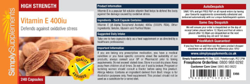 High Strength Vitamin E 400 IU
