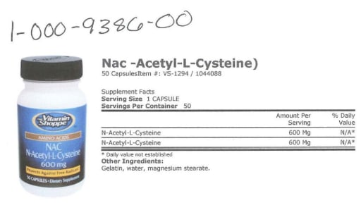 NAC N-Acetyl-L-Cysteine 600 mg