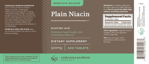 Plain Niacin 500 mg