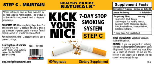 Kick Your Nic! 7-Day Stop Smoking System Step C