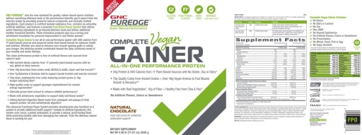 Complete Vegan Gainer All-In-One Performance Protein Natural Chocolate