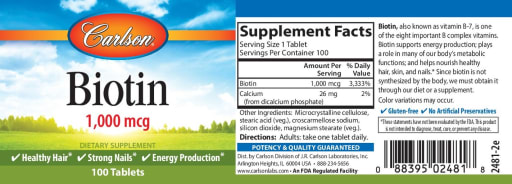 Biotin 1,000 mcg