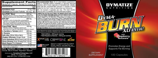 Dyma-Burn Xtreme With Raspberry Ketones