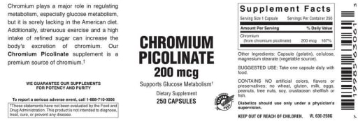 Chromium Picolinate 200 mcg