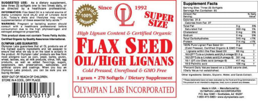 Flax Seed Oil/High Lignans