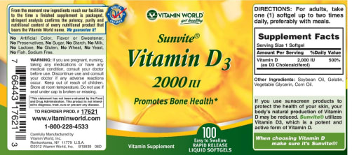 Sunvite Vitamin D3 2000 IU