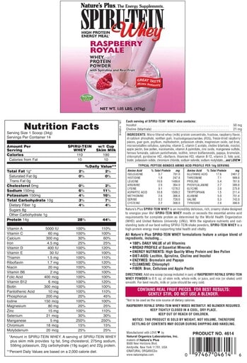 Spiru-Tein Whey High Protein Energy Meal Raspberry Royale