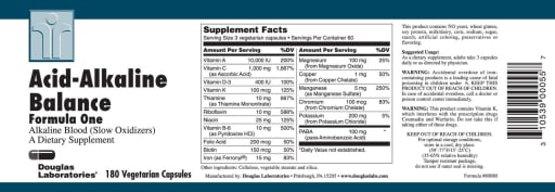 Acid-Alkaline Balance Formula One Alkaline Blood (Slow Oxidizers)
