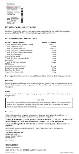 PNV Prenatal Plus Multivitamin Tablets