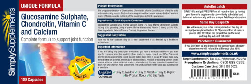 Glucosamine Sulphate, Chondroitin, Vitamin C And Calcium