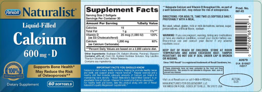 Liquid-Filled Calcium 600 mg + D