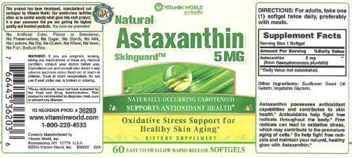 Astaxanthin 5 mg