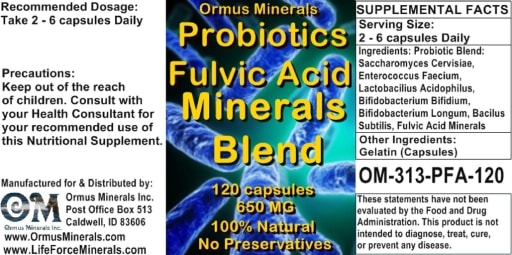 Probiotics Fulvic Acid Minerals Blend