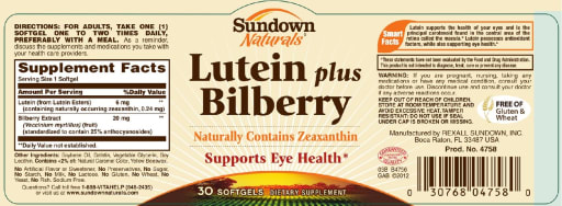 Lutein plus Bilberry