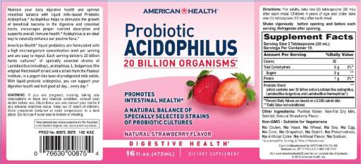 Probiotic Acidophilus Natural Strawberry Flavor