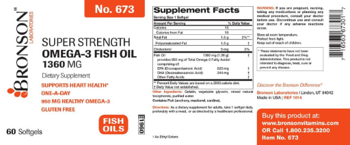 Super Strength Omega-3 Fish Oil 1360 mg