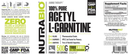100% Pure Acetyl L-Carnitine