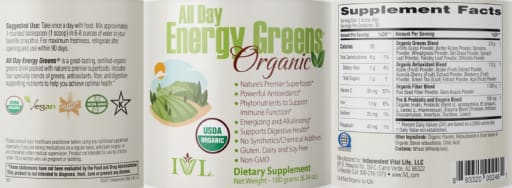 All Day Energy Greens Organic