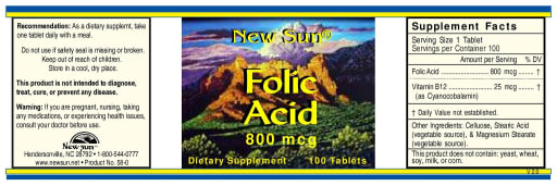 Folic Acid 800 mcg