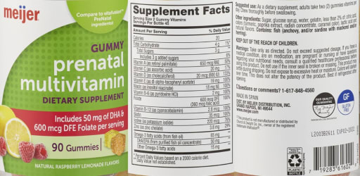 Prenatal Multivitamin Gummy Raspberry Lemonade Flavors