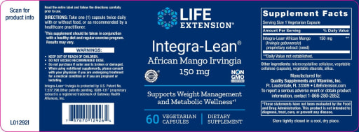 Integra-Lean African Mango Irvingia 150 mg