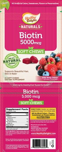 Biotin 5000 mcg Soft Chews Wild Berry Flavor